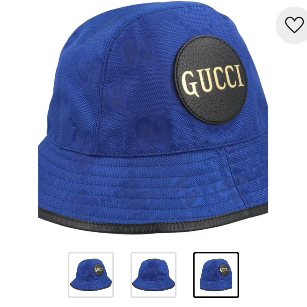 Gucci Royal Blue Bucket Hat with Logo